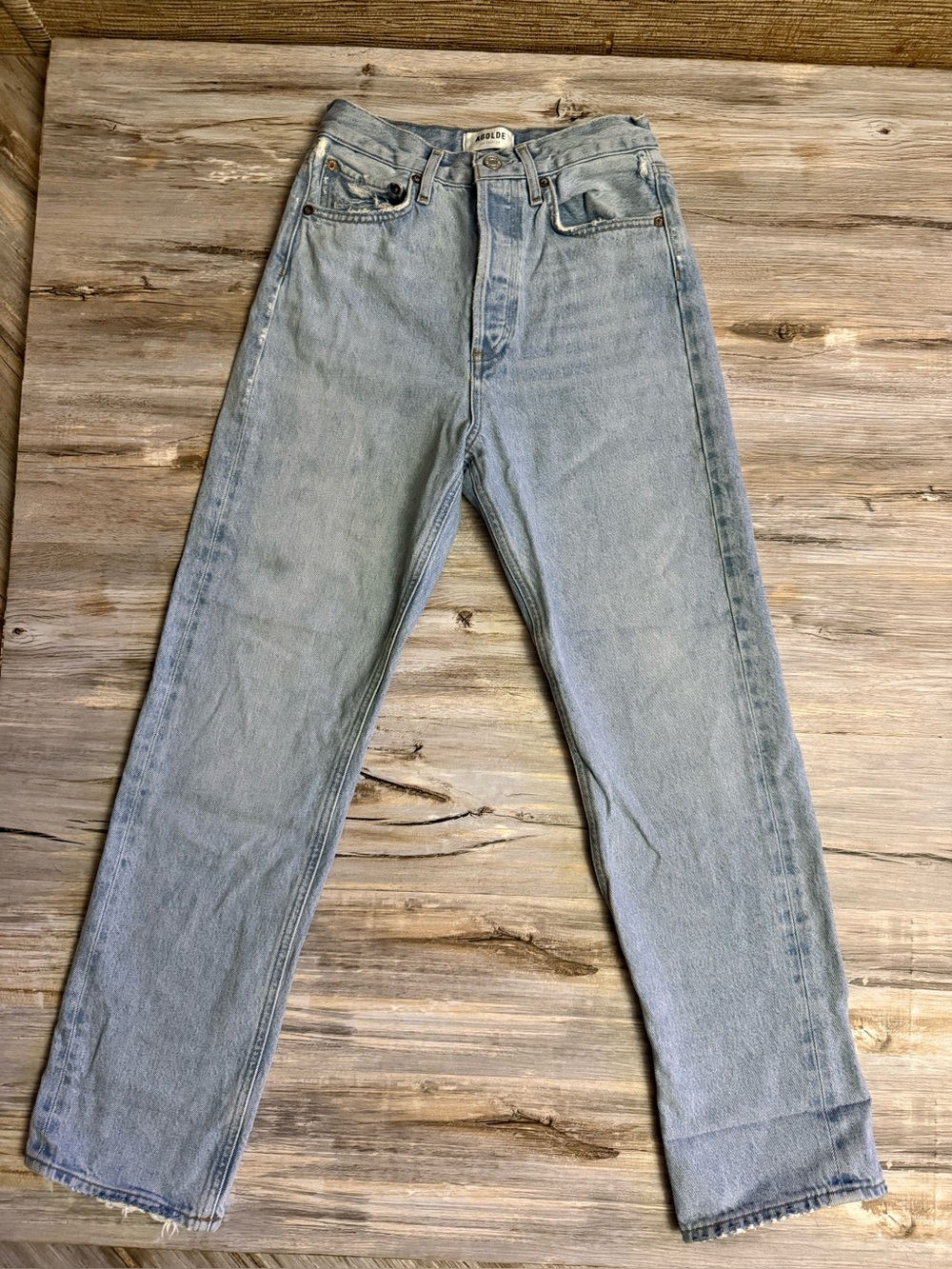AGOLDE 90s Jeans Women’s 24 Light Blue Straight Leg High Rise 5-Pocket